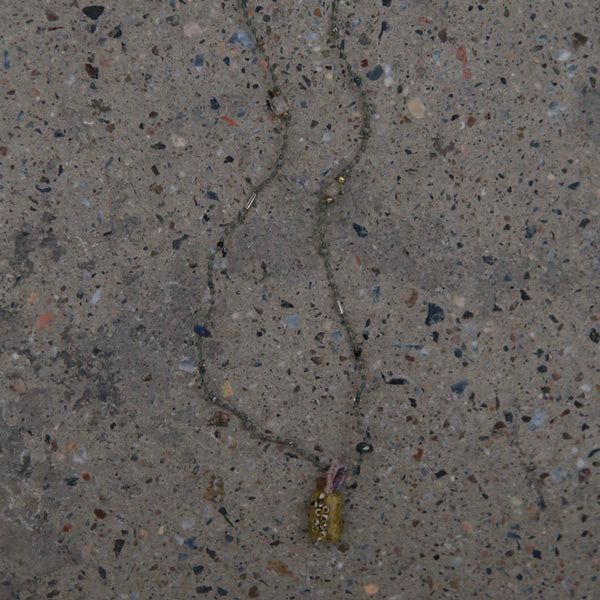 Antomoon glass bead necklace ATM-Antomoon-13-1-long v and charms